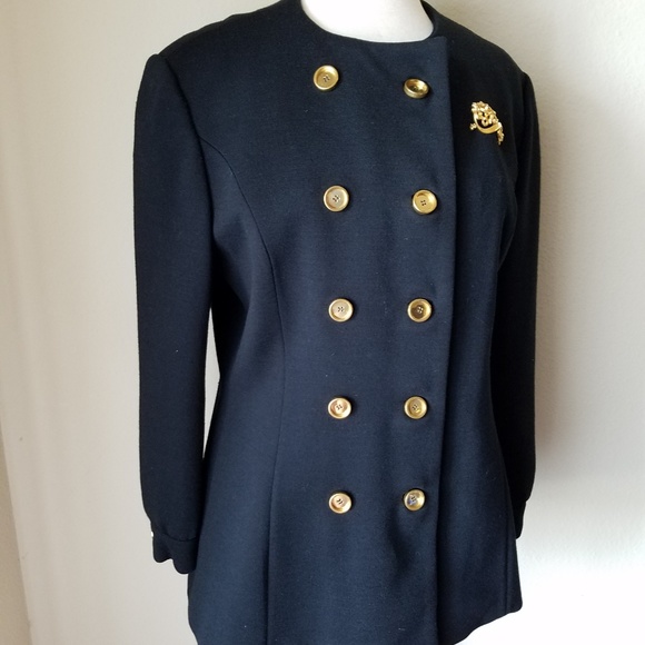 Gibbs-Louis Vintage Double Breasted Black Jacket - Picture 6 of 8